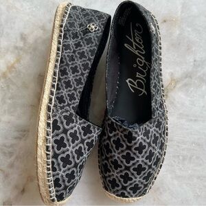 Brighton Black Canvas Printed Espadrilles